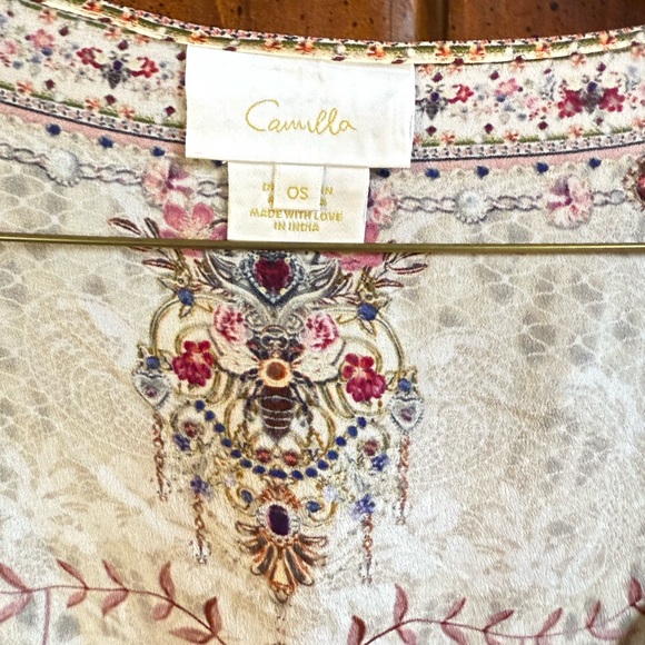 Camilla Embroidered Top with Pink and Blue Accents - Picture 1 of 4